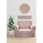 Upmall Streç Lastikli Esnek Yikanabilir Kare Desen Berjer Bir Kişilik Koltuk Örtüsü Koltuk Kılıfı (Bir Adet) - 75 x 115 cm - Vizon
