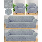 Upmall Streç Lastikli Esnek Yıkanabilir Pamuklu Sehra Desen 3+3+1+1 Jakarlı Koltuk Örtüsü Koltuk Kılıfı - 180 x 230 cm - Gri