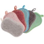 Uposao 6 adet çift taraflı bulaşık süngeri, mikrofiber sünger, mutfak süngeri, lavabo, tabak, ocak, mutfak için yeniden kullanılabilir