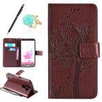 Uposao Funda Piel LG G3 D855 Mobil Impresión Gatos Captura Mariposas Algodón Estampado Tasarım Deri PU Flip Kılıf Kapak Funda Carcasa Arka Kapak Cüzdan Tarzı Kitap Funda, Kahverengi Oscuro, LG G3