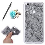 Uposao-Huawei P8 Lite 2017 Kılıf ile Uyumlu Kılıf Şeffaf Glitter Glitter Moda Kız Kristal Kılıf Silikon Jel TPU Yumuşak Kılıf Kapak Kılıfı Huawei P8 Lite 2017 için,