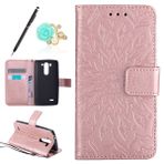 Uposao LG G3 Mini Coque Cuir ile Uyumlu PU Mandala Motif Soleil Fleurs Stand Desteği Flip Case Kapak Portföy à Rabat Magnétique Cüzdan Kılıf Kapak Kılıf LG G3 Mini için