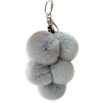 Uposao Pom Poms anahtarlık, yumuşak pelüş, güzel üzüm, tüylü ponponlar, araba anahtarlık, el çantası, cazibe, dekorasyon, sırt çantası, kadınlar ve kızlar için hediye, gri
