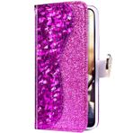 Uposao Samsung Galaxy S10 Plus ile uyumlu kılıf deri cep telefonu kılıfı parlak parlak pırıltılı Bling suni elmas cüzdan kılıf katlanır kılıf cüzdan koruyucu kılıf kapaklı kılıf mıknatıs kart gözü, lila