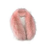 Uposao Suni Kürk Yaka Şal Kadın Kış Suni Kürk Yaka Stolen Çıkarılabilir Sıcak Peluş Şal Kıyafet Aksesuarı Düğmeli Kadın Erkek Kış Mantosu 55-90 cm, Pembe., 55