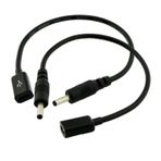 UpperFu 2 Adet DC Güç 3,5 mm x 1,35 mm Erkek Fiş Mikro USB Dişi Jak Güç Adaptörü Kablo Kablosu