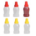 UPSTORE 6 adet Mini ketçap şişesi 25ml çeşni sıkmak şişe boş plastik sos salata sosu kabı ketçap çeşniler fışkırtma sıkılabilir kavanoz piknik bal soya sosu