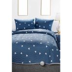 Upstyle Çift Kişilik Kapitone Yatak Örtüsü Seti Koyu Bulut - Açık Mavi - 200 x 220 cm