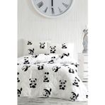 Upstyle Çift Kişilik Kapitone Yatak Örtüsü Seti Panda Deseni - Beyaz - 200 x 220 cm
