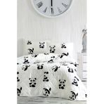 Upstyle Çift Kişilik Kapitone Yatak Örtüsü Seti Panda Deseni