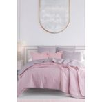 Upstyle Kapitone Yatak Örtüsü Seti Çift Kişilik Solid Pudra-Gri - Pudra - Gri - 200 x 220 cm