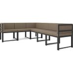 Upstyle Luno 6'lı L Köşe Koltuk Takımı | Keten, Metal Karkas, Yataklı, Sağ-Sol Modüler | Kahve - Kahverengi
