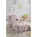 Upstyle Tek Kişilik Kapitone Yatak Örtüsü Seti Gül Kurusu - 160 x 220 cm