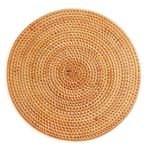 UPTALY 1 adet Doğal Rattan Amerikan Servisi (35 cm), El Dokuması, 0,5 cm Kalınlığında, Mutfak Tezgahı Dekoratif Paspasları, Büyük Masa Paspasları, Isıya Dayanıklı Yuvarlak Servis Paspasları