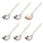 UPTALY 6 adet kepçe derin çorba kaşığı, uzun saplı (6,9 inç / 17,5 cm), 18/10 paslanmaz çelik servis kaşığı, büyük ramen kaşığı, kalın sos çorba kaşığı, sos kepçesi çorbası, mutfak sos kepçesi