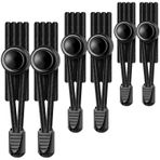 UpUGo Elastik Ayakkabı Dantelleri, Çocuklar, Yetişkinler, Yaşlılar için Bağsız Ayakkabı Bağcıkları, Tek Beden Herkese Uygun, Düz Siyah X3, 3 pairs