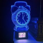 Upway 3D İllüzyonlu Rgb Işık Animasyonlu Çalar Masa Saati Gece Lambası
