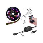 UpWay 5V USB 100cm RGB Şerit LED 3 Çipli SMD5050-30LED Ses Sensör