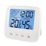 UpWay Dijital LCD Masaüstü Saat Sıcaklık Nem Konfor Alarm Led Işı