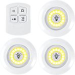 Upway Kumandalı Dolap Tezgah Üstü Parlaklık Ayarlanabilir Cob LED Gece Lambası-3’lü Paket - Beyaz