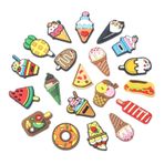 UR URLIFEHALL 38 adet 19 stilleri PVC plastik gıda Cabochons Flatback dondurma Pizza çörek hiçbir delik boncuk Scrapbooking saç klipleri DIY el sanatları