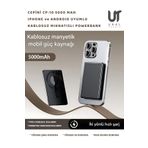 UralTeknik Cp-10 5000mAh Magsafe Manyetik Kablosuz Powerbank Ultra İnce 20W, Iphone Android Watch