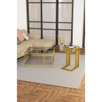 Uranüs Gold Orta Sehpa Füme Cam & Ibiza Gold Zigon Sehpa Füme Cam - gold-takım
