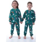 Uras Desing Kardan adam yılbaşı konsepti çocuk pijama takımı - Fıstık Yeşili - 3 - 4 Yaş
