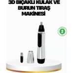 Uravas Store 3D Bıçaklı Burun ve Kulak Tıraş Makinesi Pil Ile Çalışan Taşınabilir Model
