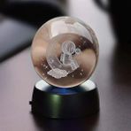 Uravas Store Ayda Oturan Astronot Temalı Işıklı Cam Küre - Ölçü - Tipi