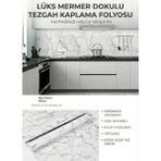 Uravas Store Beyaz Mermer Desenli Yapışkanlı Tezgah Folyosu (3 Mt.x 60 Cm)