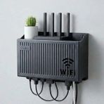 Uravas Store Duvar Tipi Wi-Fi Modem Saklama Kutusu(Siyah) – Kablo Düzenleyici Router Raf Organizer (5047)