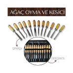 Uravas Store Elena 12 Parça Çantalı Ağaç Oyma ve Kesici Set