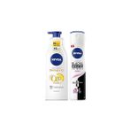 Uravas Store Kadın Sprey Deodorant Black&white Clear 150ML, Q10 Sıkılaştırıcı ve Nemlendirici Vücut Losyonu - Seçenek