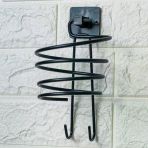 Uravas Store® Kendiliğinden Yapışkanlı Siyah Paslanmaz Metal Fön Makinesi Askısı Saç Kurutma Makinesi Tutacağı