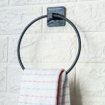 Uravas Store® Kendiliğinden Yapışkanlı Siyah Paslanmaz Metal Yuvarlak Havluluk