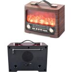 Uravas Store Mey Ithalat® Dekoratif Şömine Görünümlü Bluetooth Hoparlör Fm Am Sw Radyo USB Tf Kart Müzik Çalar