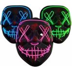 Uravas Store Mey Ithalat® Işıklı LED Maske Parti Eğlence Maskesi Hallowen Neon Maske