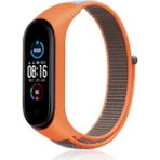 Uravas Store Mey Ithalat® Mi Band 4 Hasırlı Cırtcırtlı Kordon - Turuncu-Gri - Seçenek