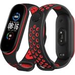 Uravas Store Mey Ithalat® Mi Band 7 Spor Delikli Kordon - Siyah-Kırmızı - Seçenek