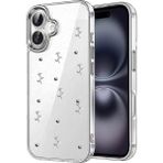Uravas Store Newface Apple Iphone 16 Plus Fiyonk Desenli Kapak - Desen 4 - (ClearEyelets)Black-RadiantOrchid