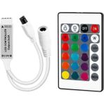 Uravas Store Powermaster 5-12-24 Volt 3x2 Amper Mini 24 Tuşlu LED Rgb Kontrol Cihazı - 1 m - 00 Beyaz