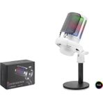 Uravas Store Profesyonel Mikser Kontrollü Gaming Rgb Mikrofon 24 Bit Çinko Alaşım Gövde Type-C - Beyaz ME6SW