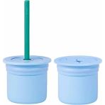Uravas Store Üreticiniz Ham+Hüp Pipetli Silikon Bardak Seti Mineral Blue / Aqua Green