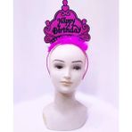 Uravas Store Üreticiniz Happy Birthday Neon Fuşya Renk Doğum Günü Tacı 24X15 cm