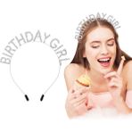 Uravas Store Üreticiniz Kristal Taşlı Gümüş Birthday Girl Yazılı Doğum Günü Parti Tacı 19X11CM