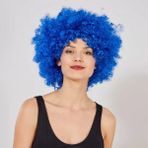 Uravas Store Üreticiniz Mavi Renk Kıvırcık Afro Bonus Peruk