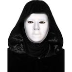 Uravas Store Üreticiniz Siyah Kapüşonlu 120 cm Pelerin ve Beyaz Boyanabilir Tam Yüz Maske