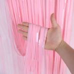 Uravas Store Üreticiniz Soft Pembe Püsküllü Kapı Perdesi - Parti, Baby Shower, Cinsiyet Partisi 1x2 M