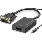 Uravas Store VGA To HDMI Dişi Ses Çıkışlı Görüntü Dönüştürücü 1080P - Siyah HDX7874 - Seçenek